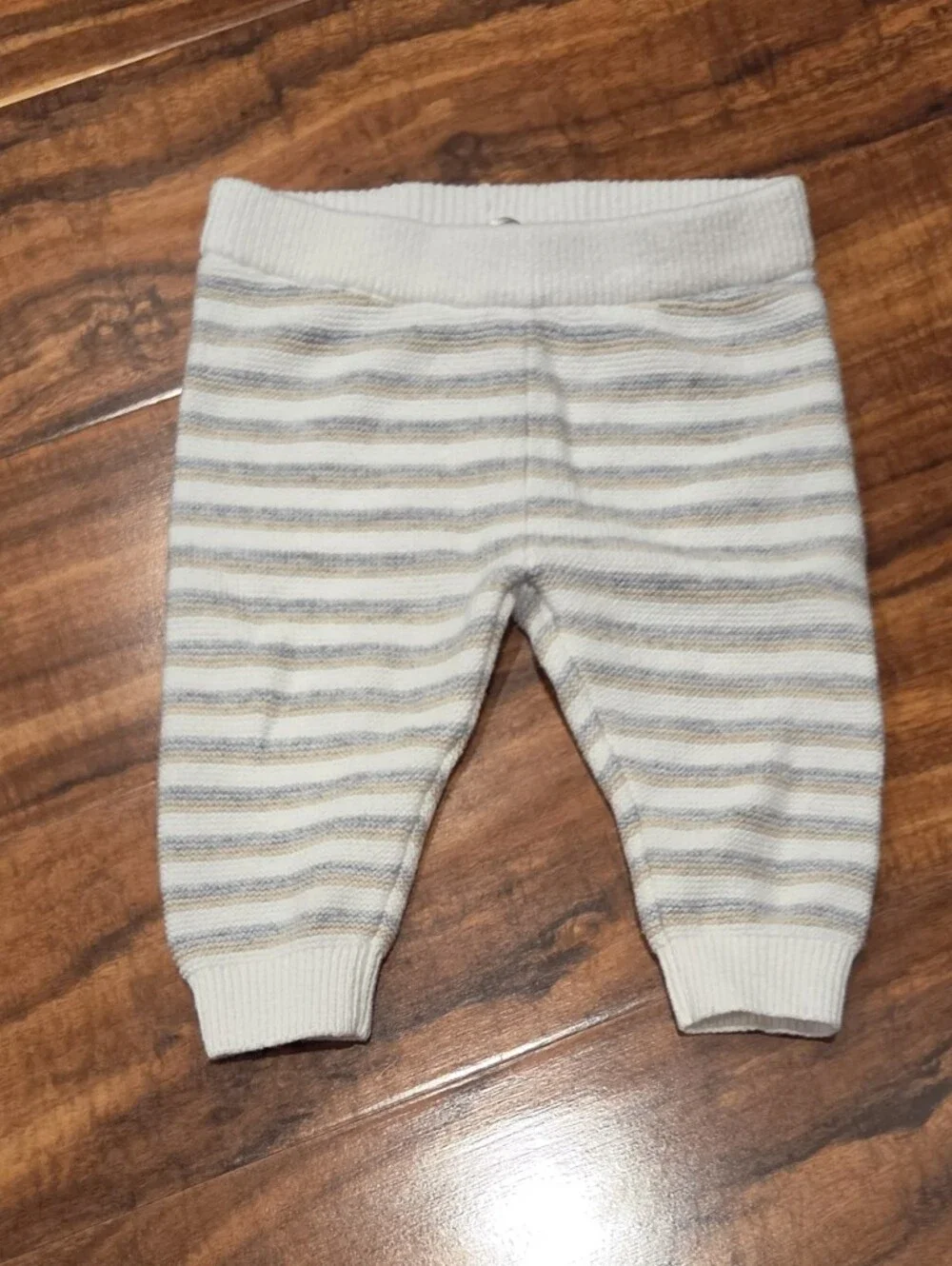 Janie and Jack EUC 3-6 Months Ivory/Tan/Gray Striped Sweater and Pants Set